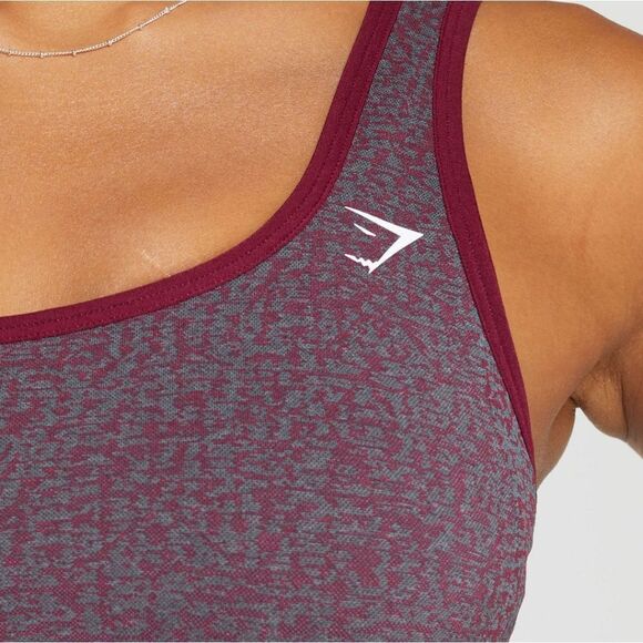 GYMSHARK MARL SEAMLESS SCOOP BRA SIZE S IN PLUM PINK MARL NWT - Picture 5 of 9